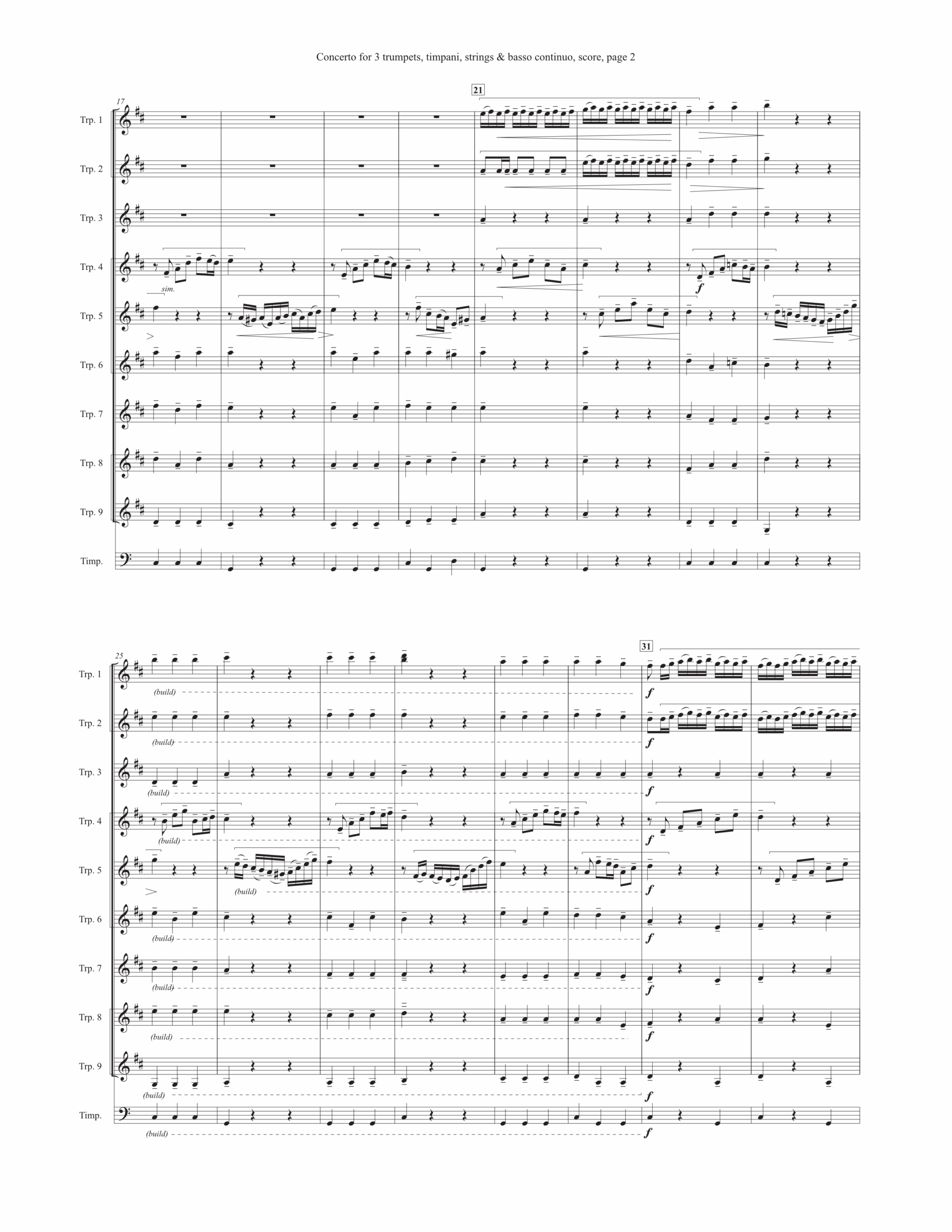 Concerto for 3 trumpets, timpani, strings & basso continuo - Image 3
